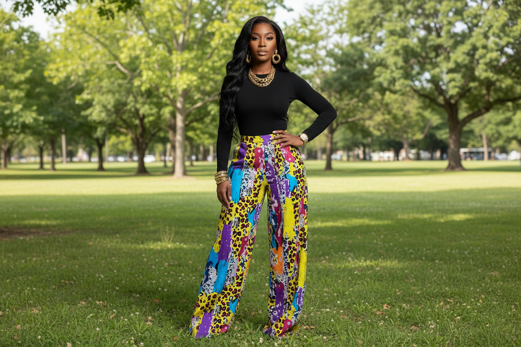 Ankara Pants for Women | African Print Trousers | High Waist Wide Leg Pants | Vibrant Wax Print Clothing | Handmade Ethnic Fashion