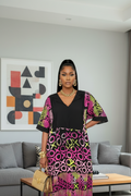 Vibrant 'XOXO' Ankara Bubu Dress – Bold and Colorful Fashion Statement