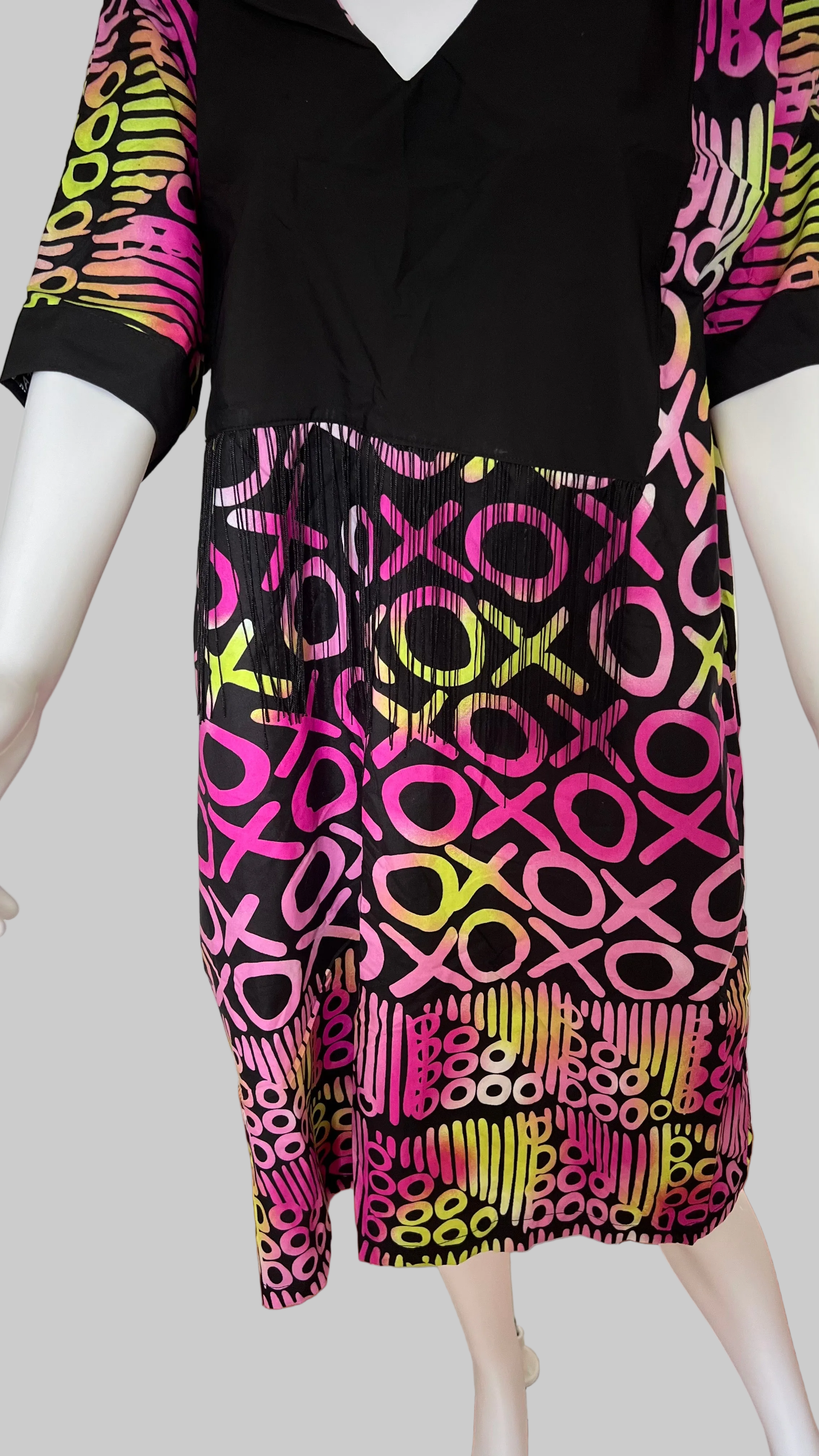 Vibrant 'XOXO' Ankara Bubu Dress – Bold and Colorful Fashion Statement