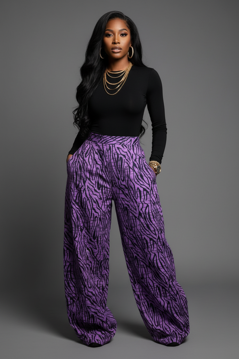 Ankara Pants for Women | African Print Trousers | High Waist Wide Leg Pants | Vibrant Wax Print Clothing | Handmade Ethnic Fashion