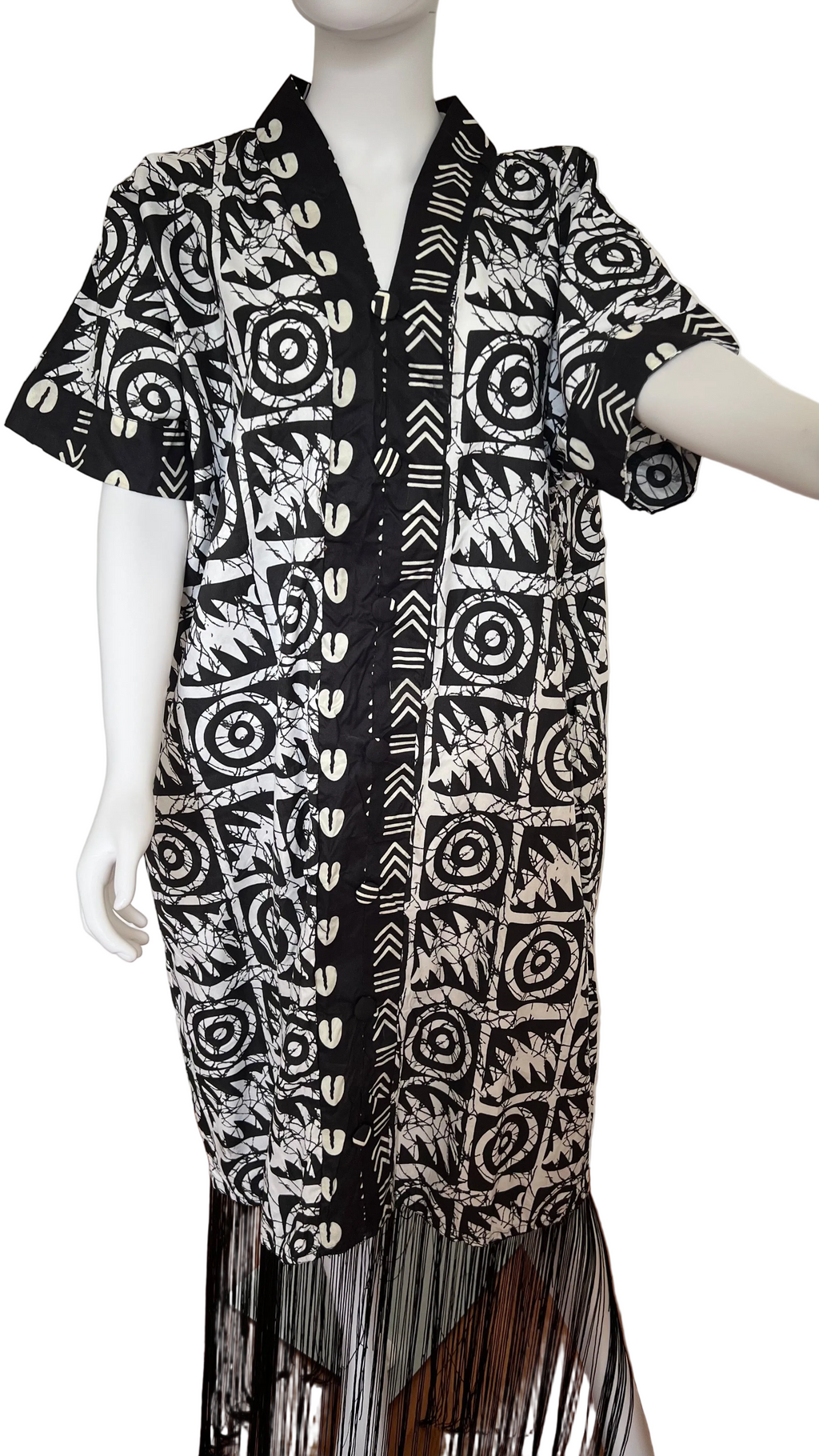 Black & White Print Ankara Bubu Dress