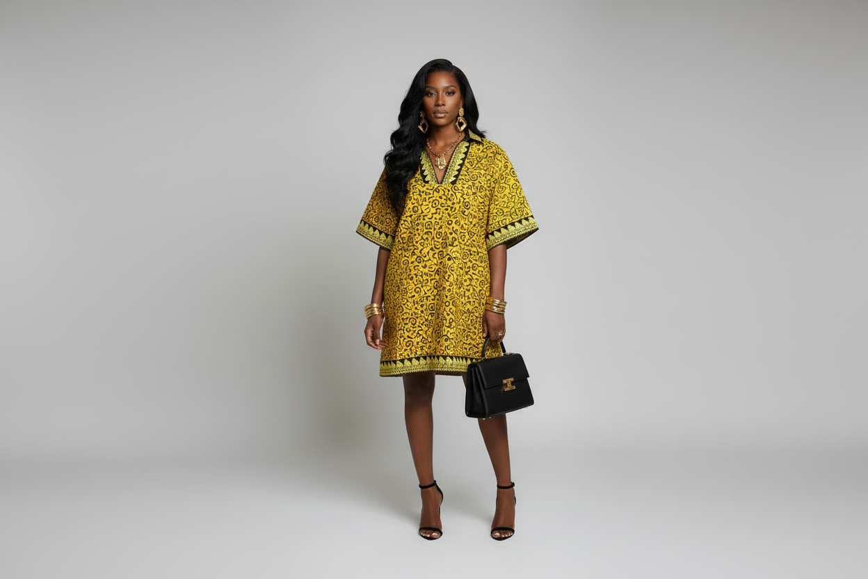 Sunburst Ankara Short Bubu Dress