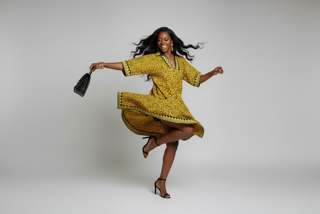 Sunburst Ankara Short Bubu Dress