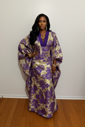 Amethyst Royale Gold Brocade Bubu Dress