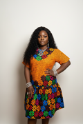 Vibrant Bloom Ankara Dress