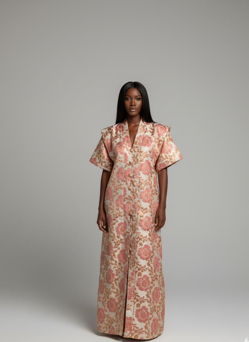 Sweet Chic  Brocade Bubu Dress with in Built Belt