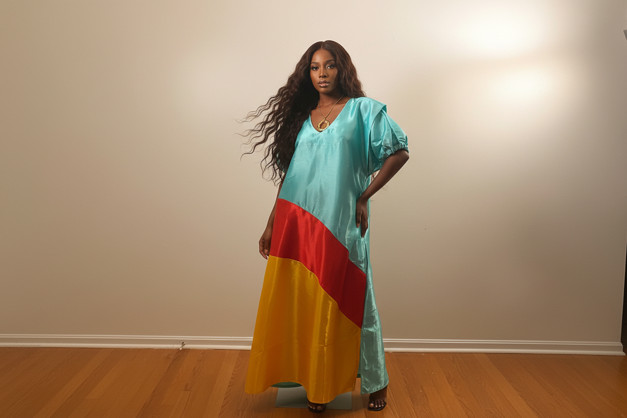 Lily Mikado Colorblock Bubu Dress