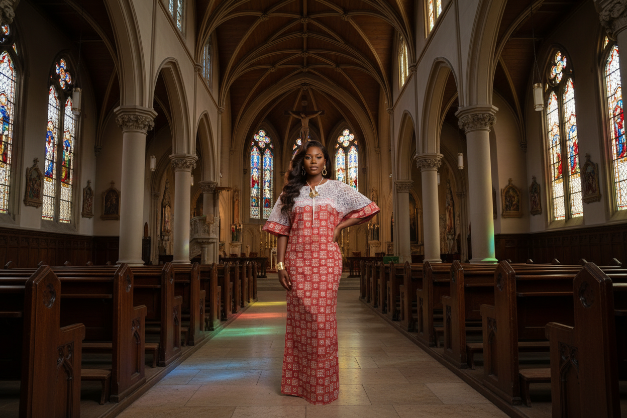 Royal Lace Ankara Bubu Dress