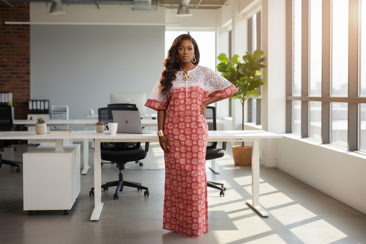 Royal Lace Ankara Bubu Dress