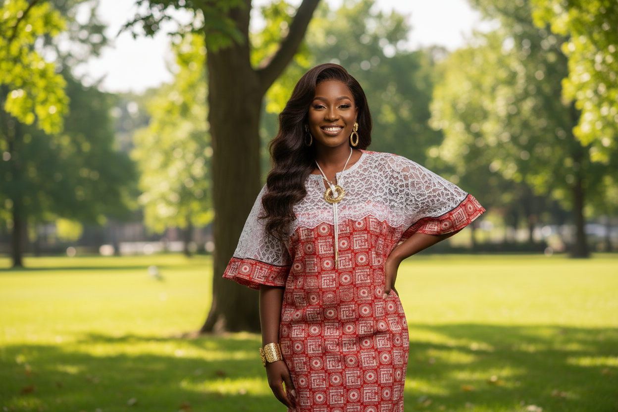 Royal Lace Ankara Bubu Dress