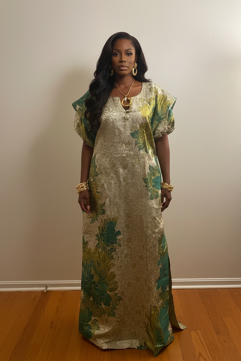 La Queen Golden Blossom Brocade Bubu