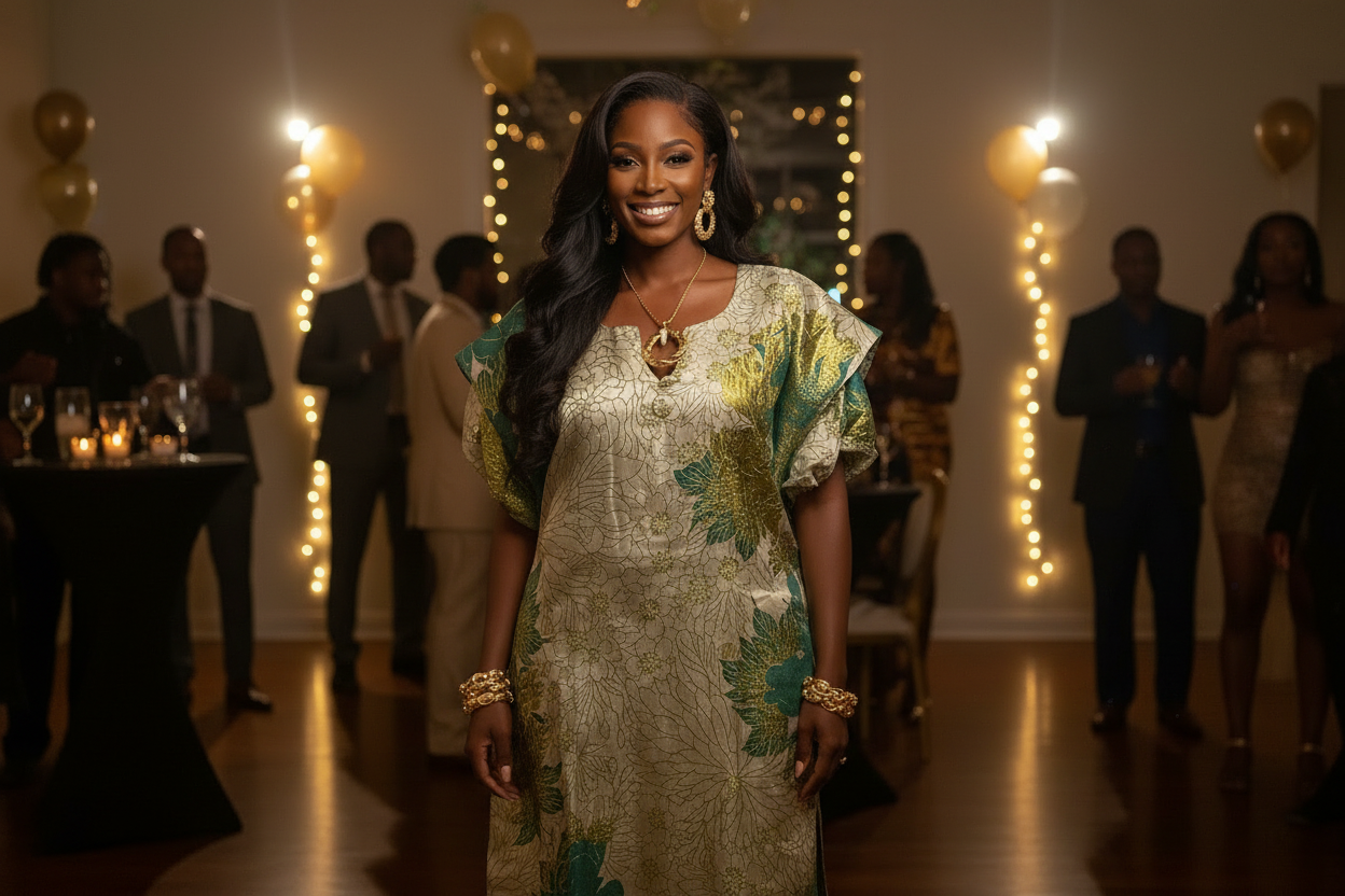 La Queen Golden Blossom Brocade Bubu