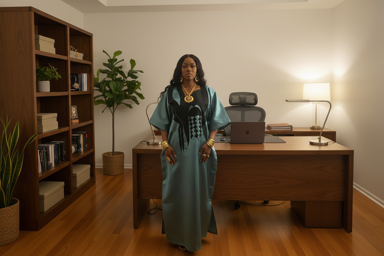 Imperial Grace Mikado Bubu Dress