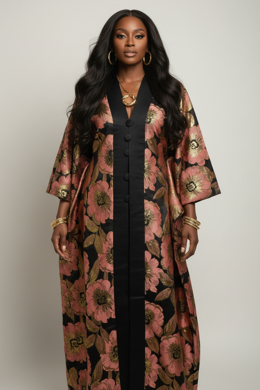 Royal Rose Brocade Bubu