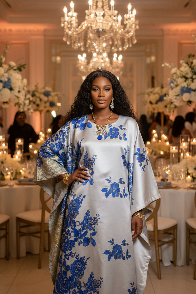 Royal Bloom Brocade Bubu Dress