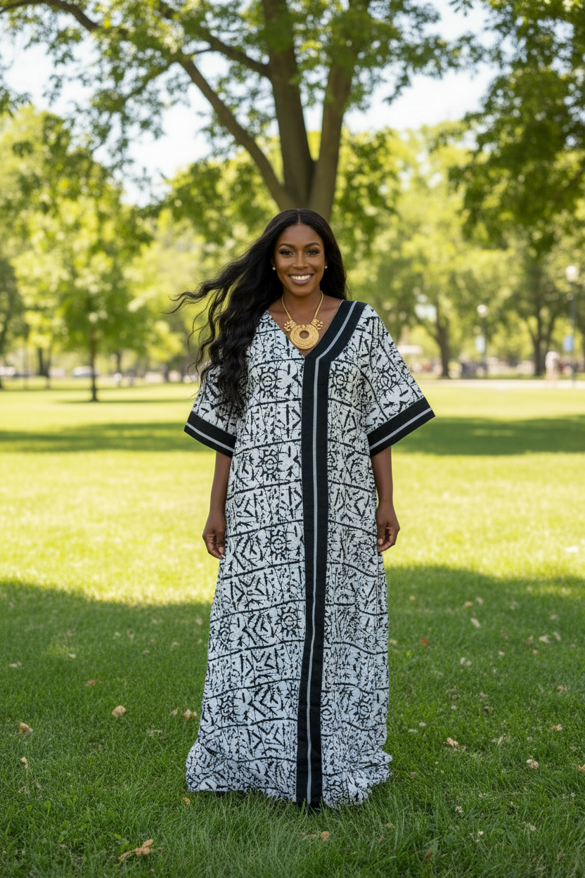 Sisi Heritage Ankara Bubu with Aso Oke Trim