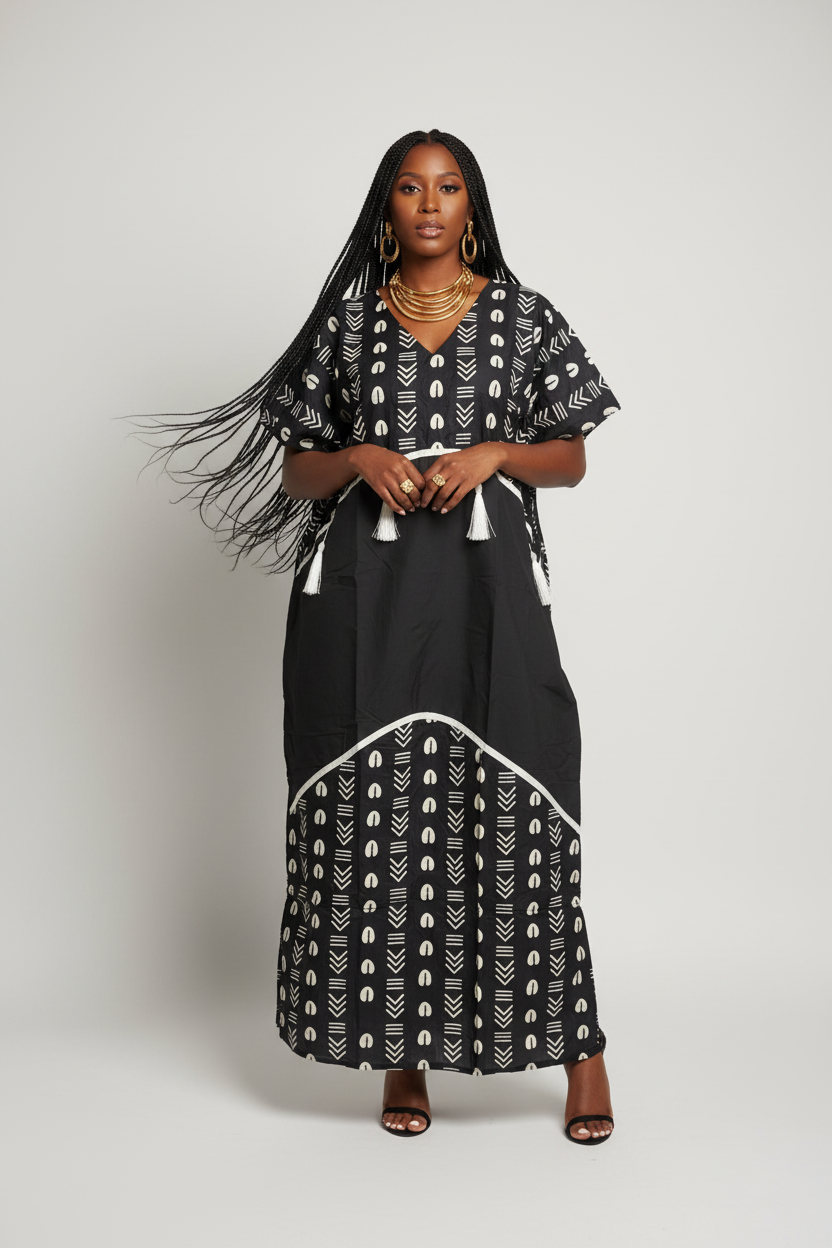 Era Ankara Bubu Dress with Tassel Detail – Elegant African Maxi Bubu