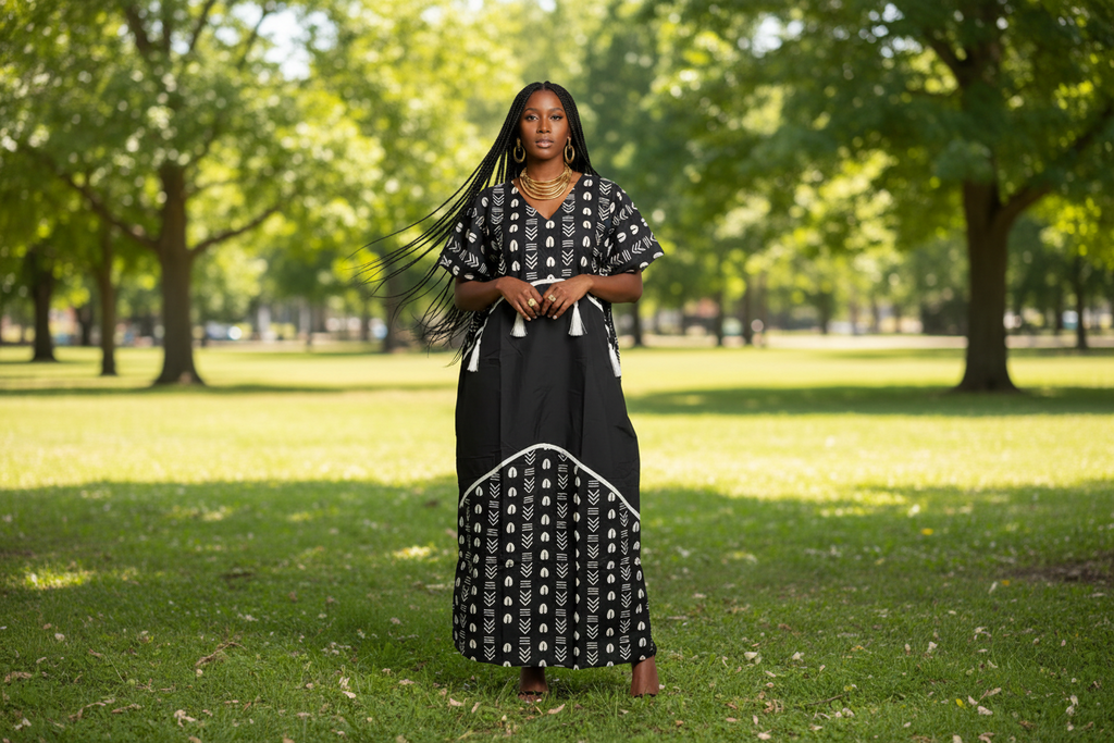 Era Ankara Bubu Dress with Tassel Detail – Elegant African Maxi Bubu