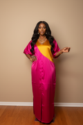 Desire Mikado Bubu Dress – Fuchsia & Gold