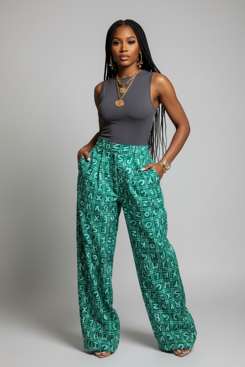 Ankara Pants for Women | African Print Trousers | High Waist Wide Leg Pants | Vibrant Wax Print Clothing | Handmade Ethnic Fashion