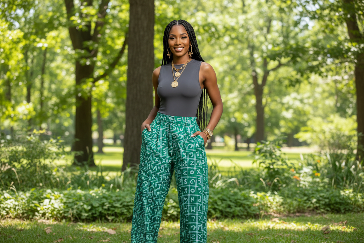 Ankara Pants for Women | African Print Trousers | High Waist Wide Leg Pants | Vibrant Wax Print Clothing | Handmade Ethnic Fashion